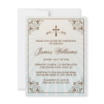 Elegant brown ornate frame christening invitation