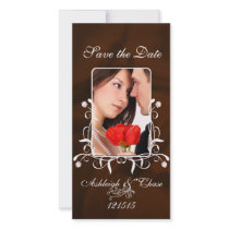 Elegant Brown Satin Save the DateYour Photo photo cards by samack Elegant Brown Satin Save the DateYour Photo photo cards