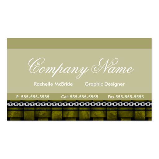 Elegant Brown Weave Business Cards (back side)