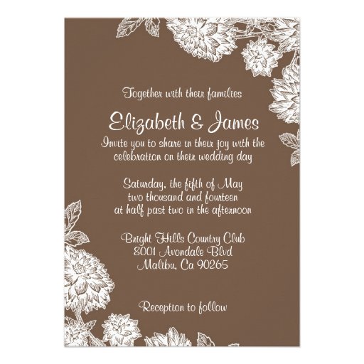 Elegant Brown Wedding Invitations