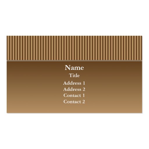 Elegant Brown with Stripes Business Card Template (front side)