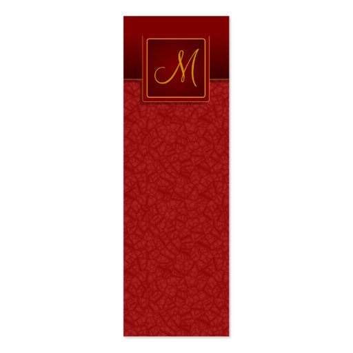 Elegant Burgundy Crackle Finish Bookmark Business Card (front side)