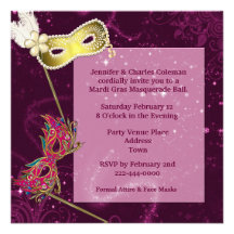 Elegant Burgundy Custom Masquerade Ball Invitation