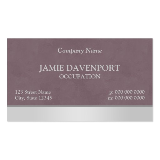 Elegant Burgundy Silver Pale Grey Sponged Business Card Template