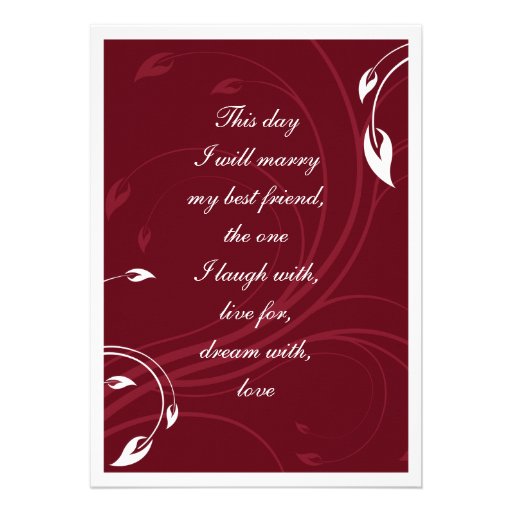 Elegant Burgundy White Wedding Invitation