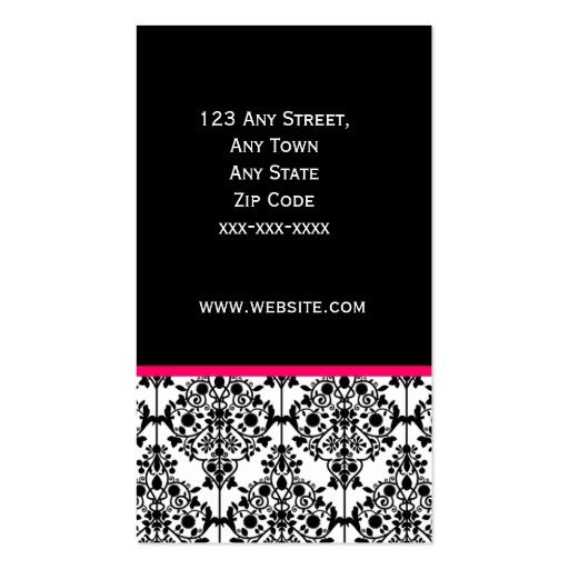 Elegant Busines Cards Damask Business Card Template (back side)