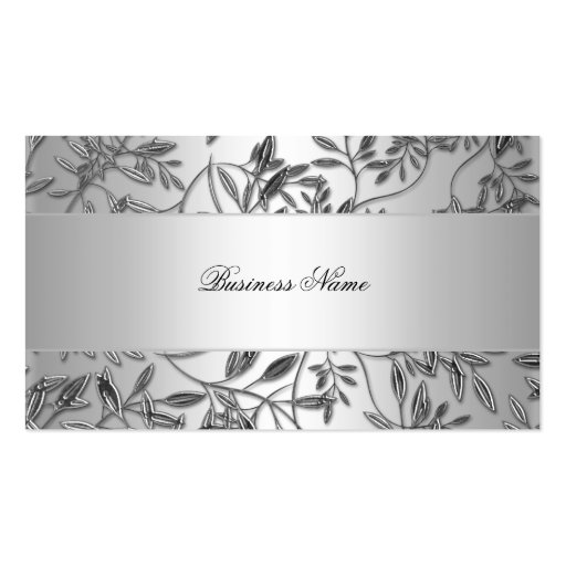Elegant Business Card Floral Silver Plaque