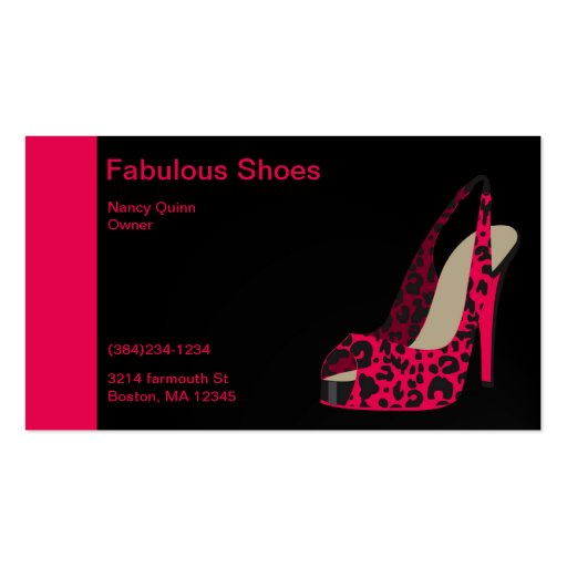 Elegant Business Card for Women's Shoe Store (front side)
