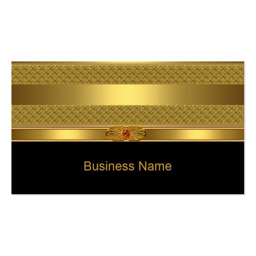 Elegant Business Card Gold Deco Red Jewel Image (front side)