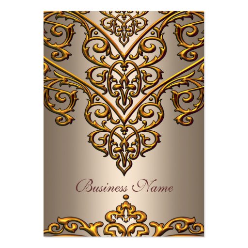Elegant Business Card Gold on Coffee Overlay (front side)