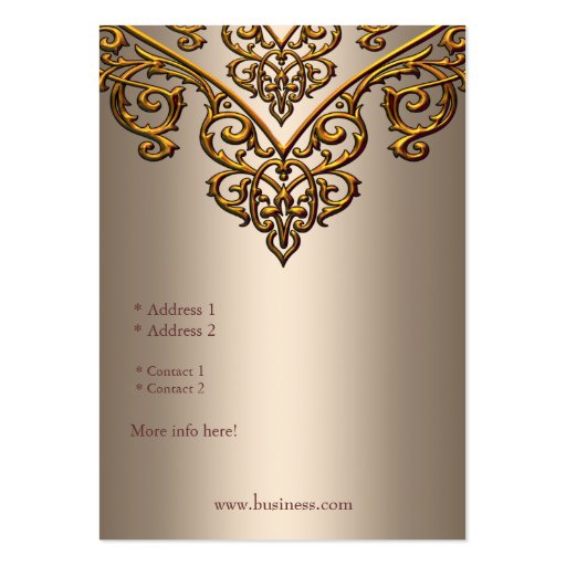 Elegant Business Card Gold on Coffee Overlay (back side)