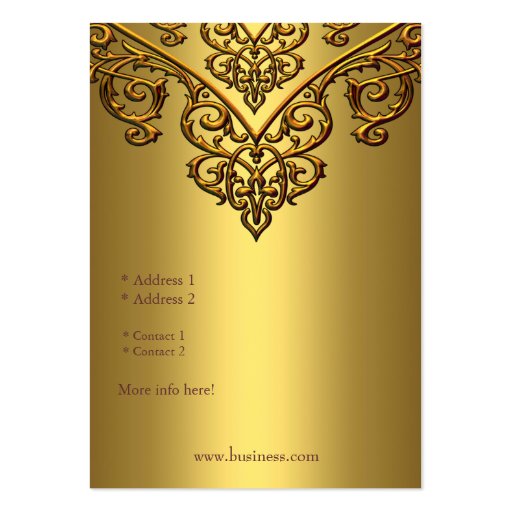 Elegant Business Card Gold on Gold Overlay (back side)