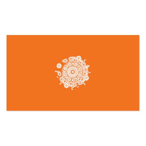 Elegant Business Card in Orange and White (back side)