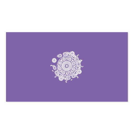 Elegant Business Card in Purple and White (back side)