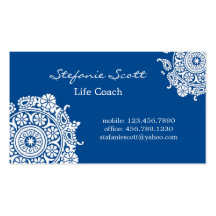 Elegant Business Card in Royal Blue and White