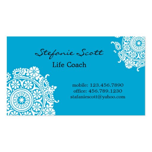 Elegant Business Card in Sky Blue and White (front side)
