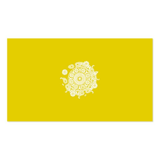 Elegant Business Card in Yellow and White (back side)