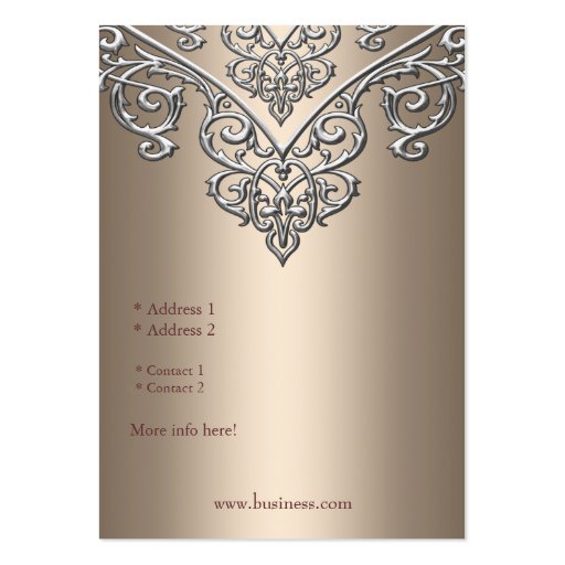 Elegant Business Card Metal  Look Coffee Overlay (back side)