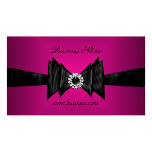 Elegant Business Card Rich Pink Diamond Black (front side)