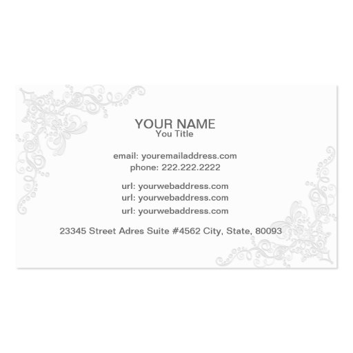 Elegant Business Card White and Gray (back side)
