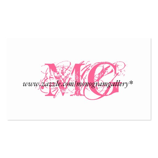 Elegant Business Cards Zebra Pink (back side)