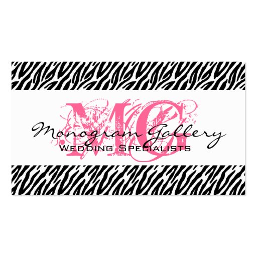 Elegant Business Cards Zebra Pink