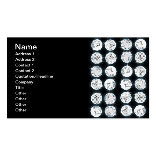Elegant Business Faux Diamonds Business Card Template (front side)