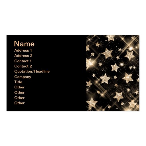 Elegant Business Gold Glitter Stars Business Cards