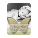 Elegant Butterfly Baby Announcement (green) Rectangular Magnets