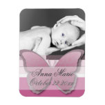 Elegant Butterfly Baby Announcement Rectangle Magnet