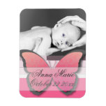 Elegant Butterfly Baby Announcement Rectangle Magnets