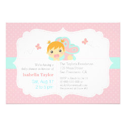 Elegant Butterfly baby shower, Pink Polka Dots Personalized Invites