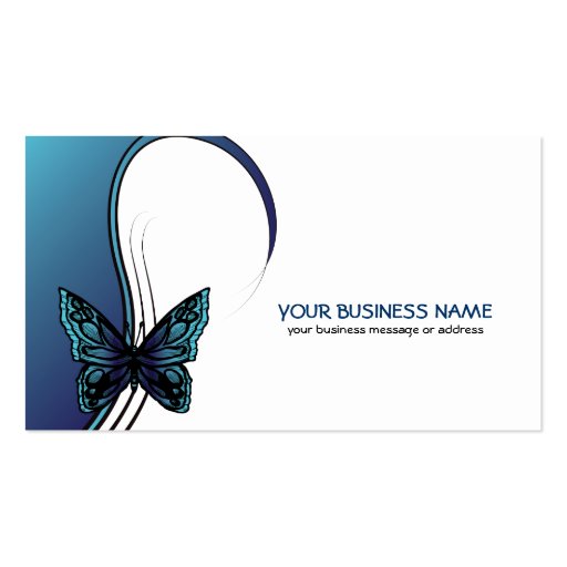 elegant butterfly business card in blue