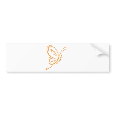 Elegant Butterfly Tattoo Style Bumper Sticker by graphicdesigner
