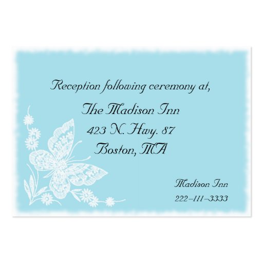 Elegant butterfly Wedding enclosure cards Business Card (front side)