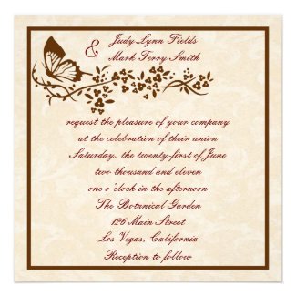 Elegant Butterfly Wedding Invitation