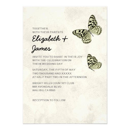 Elegant Butterfly Wedding Invitations