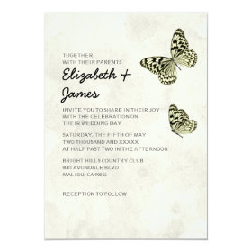 Elegant Butterfly Wedding Invitations Custom Announcements