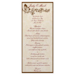 Elegant Butterfly Wedding Menu Card Customized Rack Card