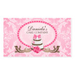 Elegant Cake Bakery Damask Business Cards