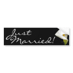 Elegant Cala Lily - Just Married Bumper Sticker