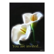 Elegant Calla Lily Flowers 13 Modern Personalized Invitations