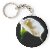 Elegant Calla Lily Flowers 3 Modern Keychains