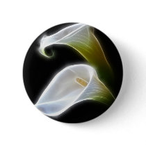 Elegant Calla Lily Flowers 4 Modern Button