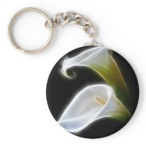 Elegant Calla Lily Flowers 4 Modern Key Chains