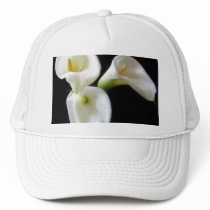 Elegant Calla Lily Flowers 6 Mesh Hat