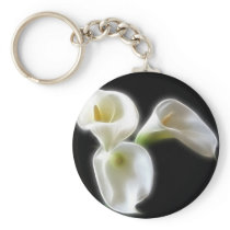 Elegant Calla Lily Flowers 6 Modern Keychain