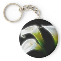 Elegant Calla Lily Flowers 7 Modern Key Chain