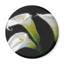 Elegant Calla Lily Flowers 7 Painterly Fridge Magnet