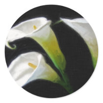 Elegant Calla Lily Flowers 7 Painterly Round Sticker